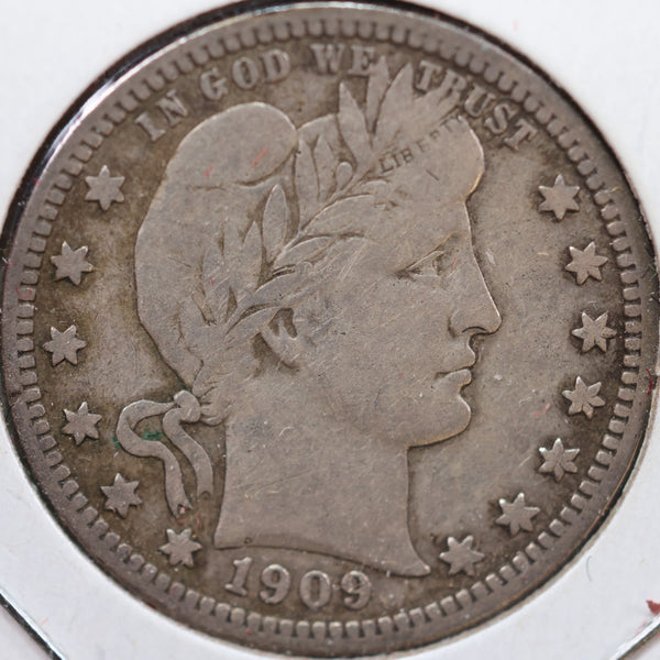 1909 Barber Quarter, Fine Circulated Coin, Store #QR912