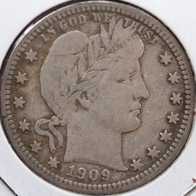 1909 Barber Quarter, Fine Circulated Coin, Store