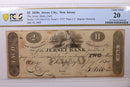 1825 $2, Jersey Bank, Jersey City, N.J. Obsolete Note, PCGS VF20, Store