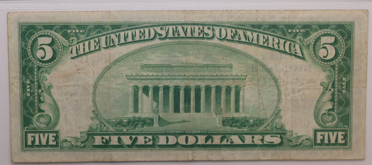 1929 $5, National Bank Note, CH# 879, Titusville, PA. PCGS VF-25, Store #NBN082.