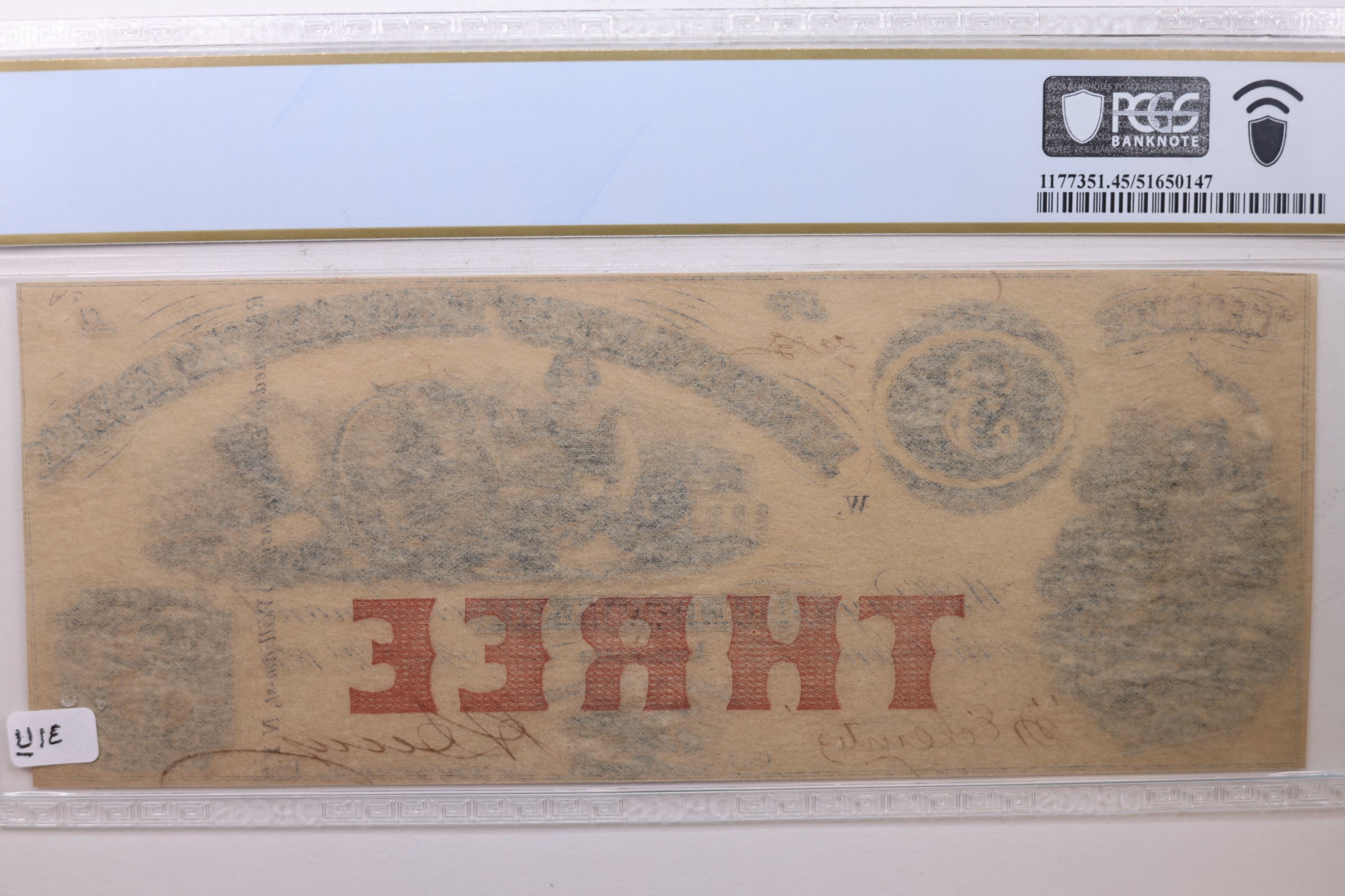 1854 $3, Anacostia, D.C., Obsolete Currency, PCGS XF-45., STORE #GDC015.