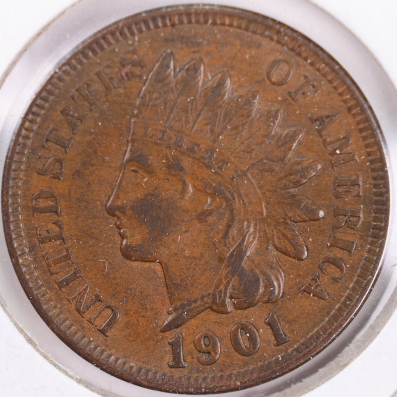 1901 Indian Head Cent, Extra Fine Circulated Coin, Store