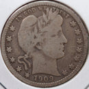 1909-S Barber Quarter, Very Good Circulated Coin, Store