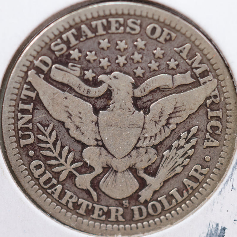 1909-S Barber Quarter, Very Good Circulated Coin, Store