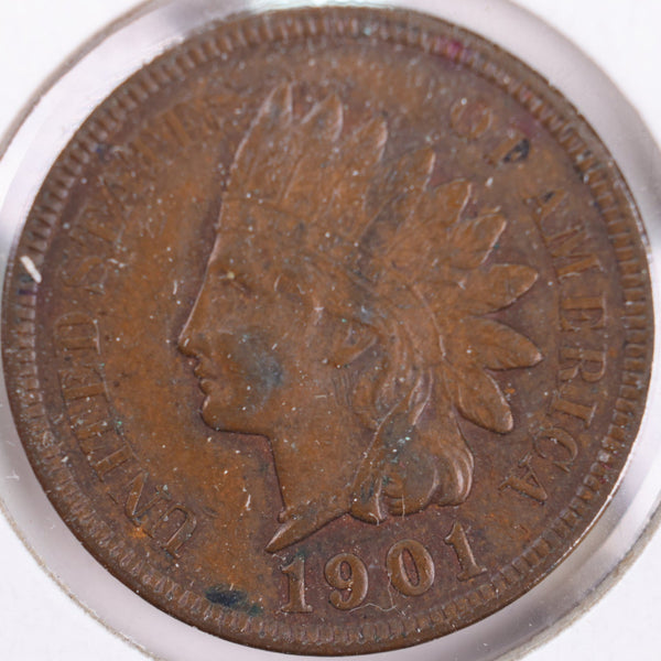 1901 Indian Head Cent, Extra Fine+ Circulated Coin, Store #CT0344