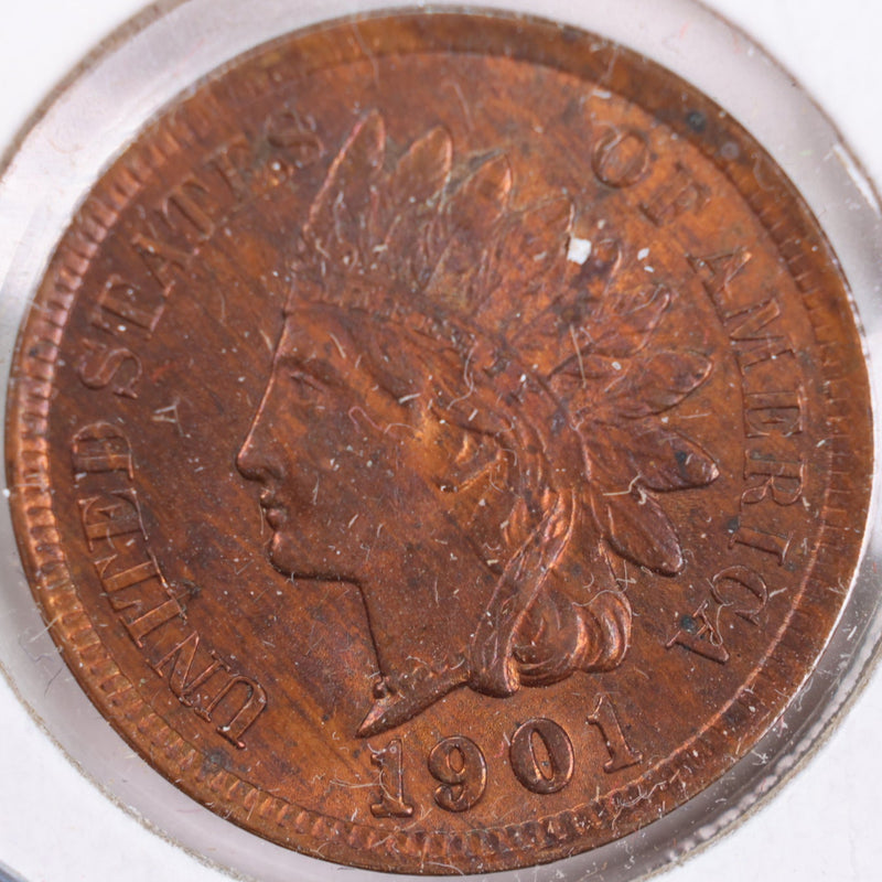 1901 Indian Head Cent, RB Mint State Uncirculated Coin, Store