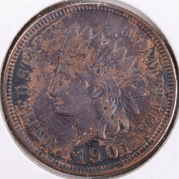 1901 Indian Head Cent, Extra Fine Circulated Coin, Store #CT0347