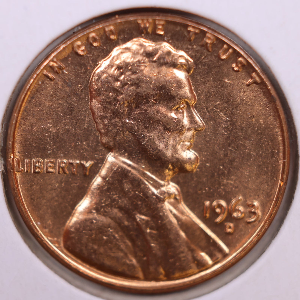 1963-D Lincoln Memorial Cent, Mint Uncirculated Coin, Store #CT1684