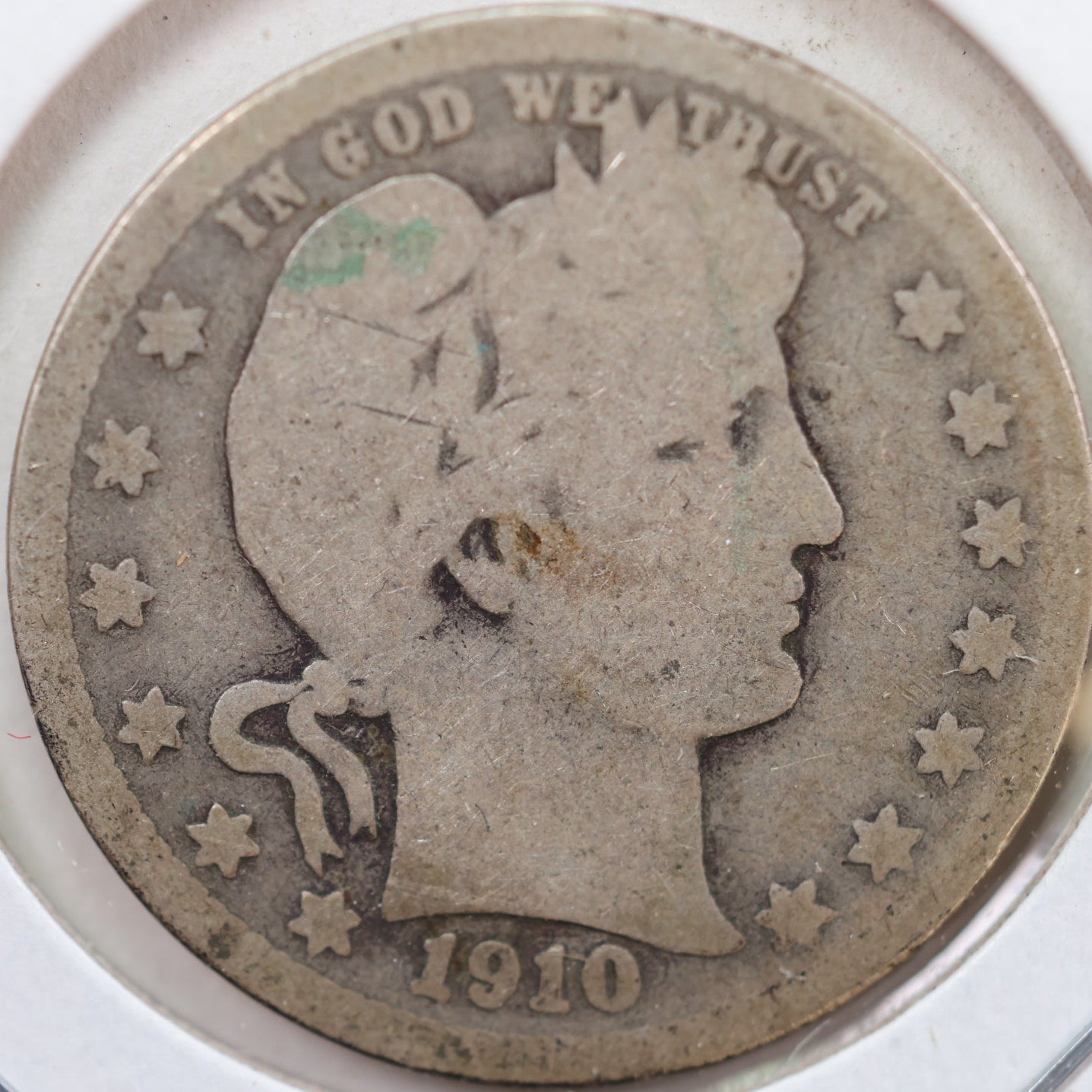 1910-D Barber Silver Quarter, Fair Circulated Collectible Coin, Store #QR922