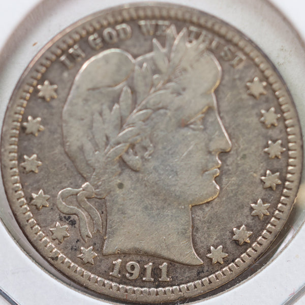 1911 Barber Quarter, Fine Circulated Coin, Store #QR923