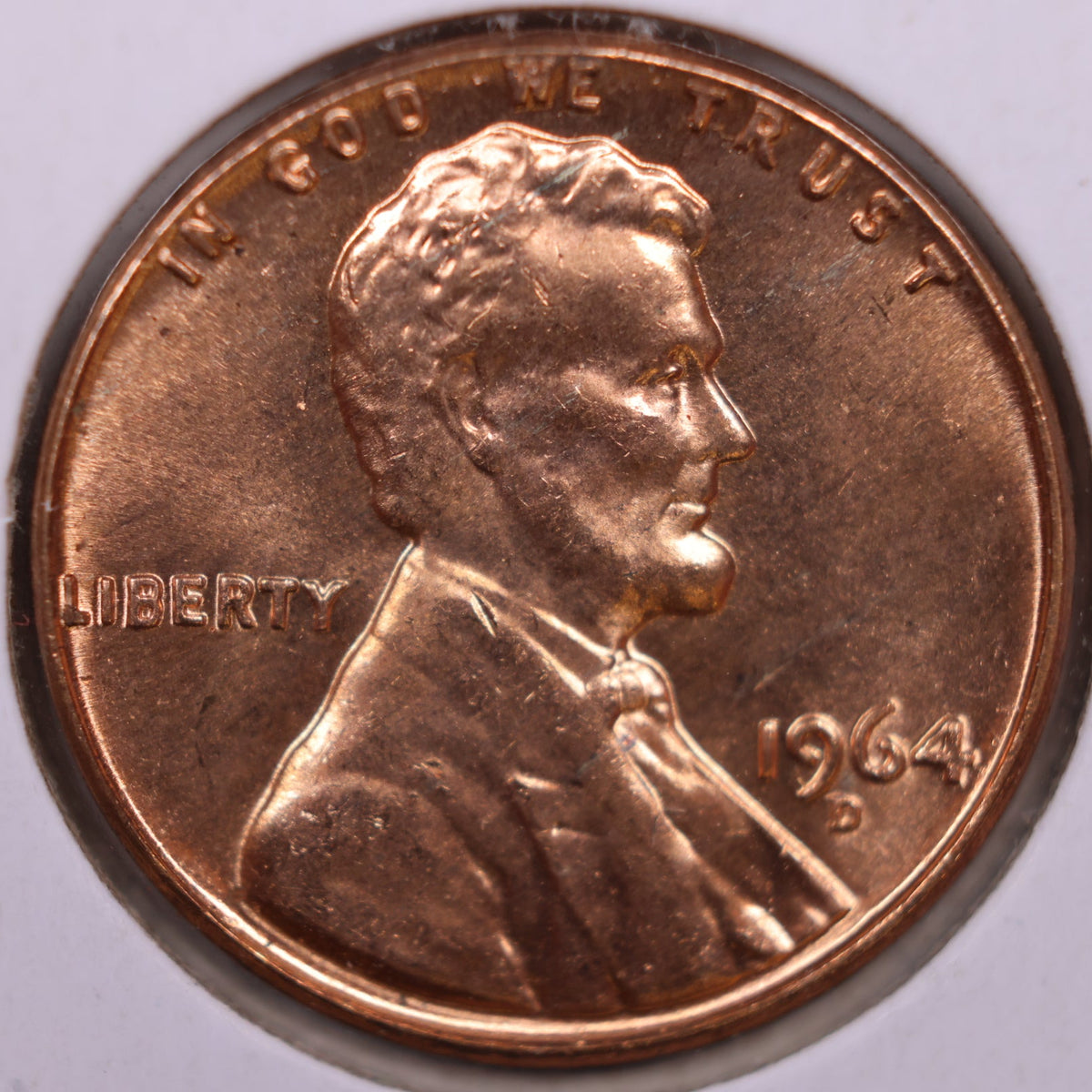 1964-D Lincoln Memorial Cent, Mint Uncirculated Coin, Store #CT1686