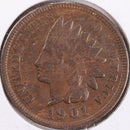 1901 Indian Head Cent, Fine+ Circulated Coin, Store