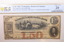 1862 $1.50, Farmers/Merchants Bank, Wash D.C., Obsolete Note, PCGS VF-25, STORE