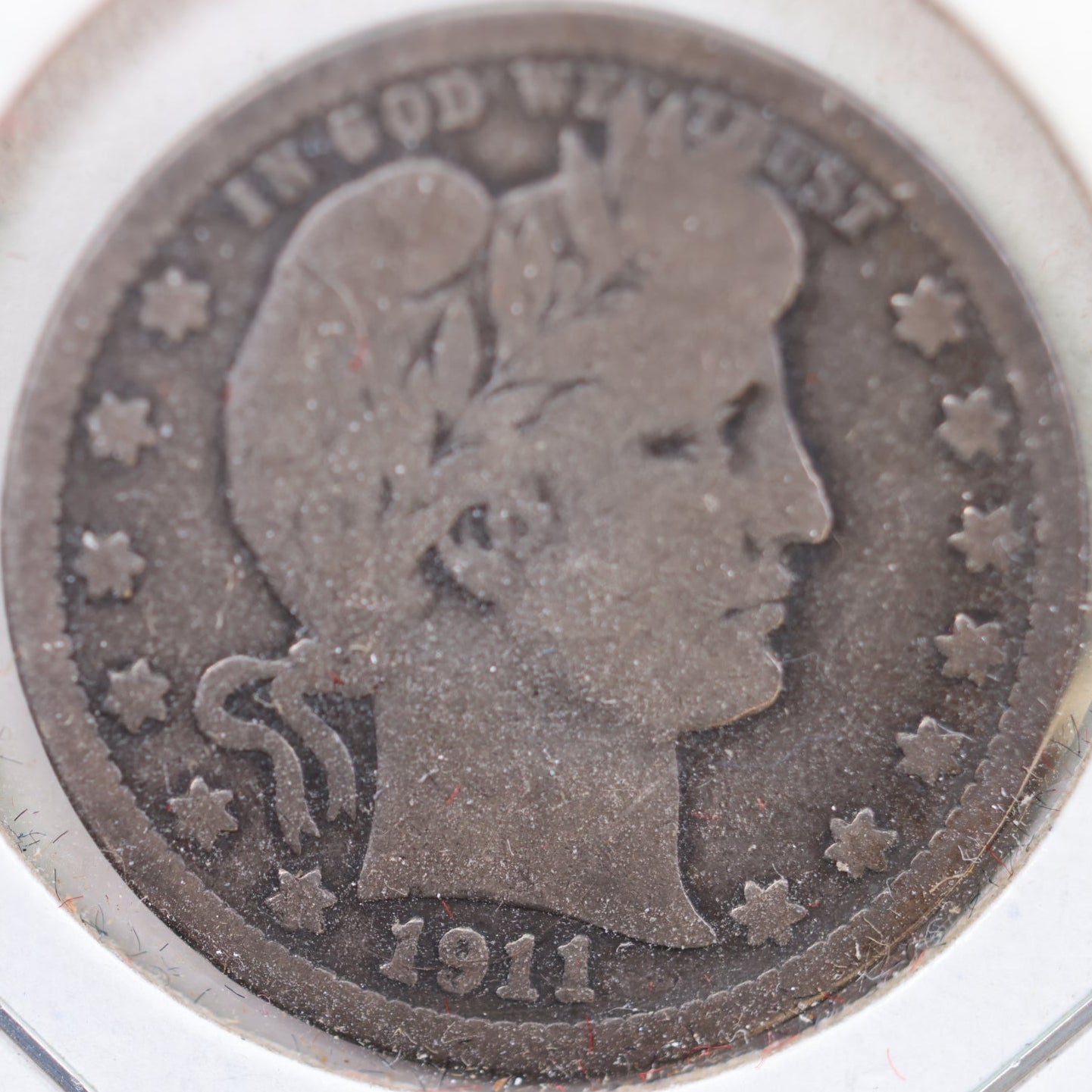 1911-D Barber Silver Quarter, Very Good Circulated Coin, Store #QR926