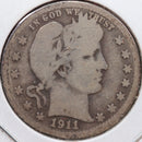 1911-S Barber Quarter, Good Circulated Coin, Store