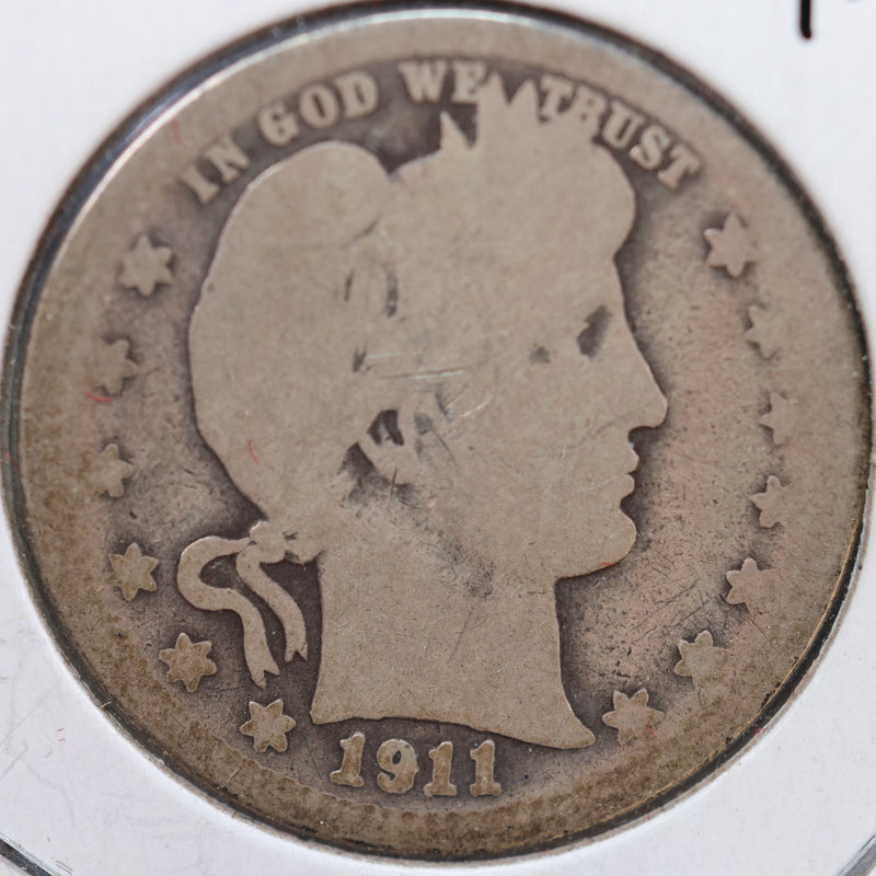 1911-S Barber Quarter, Fair Circulated Coin, Store