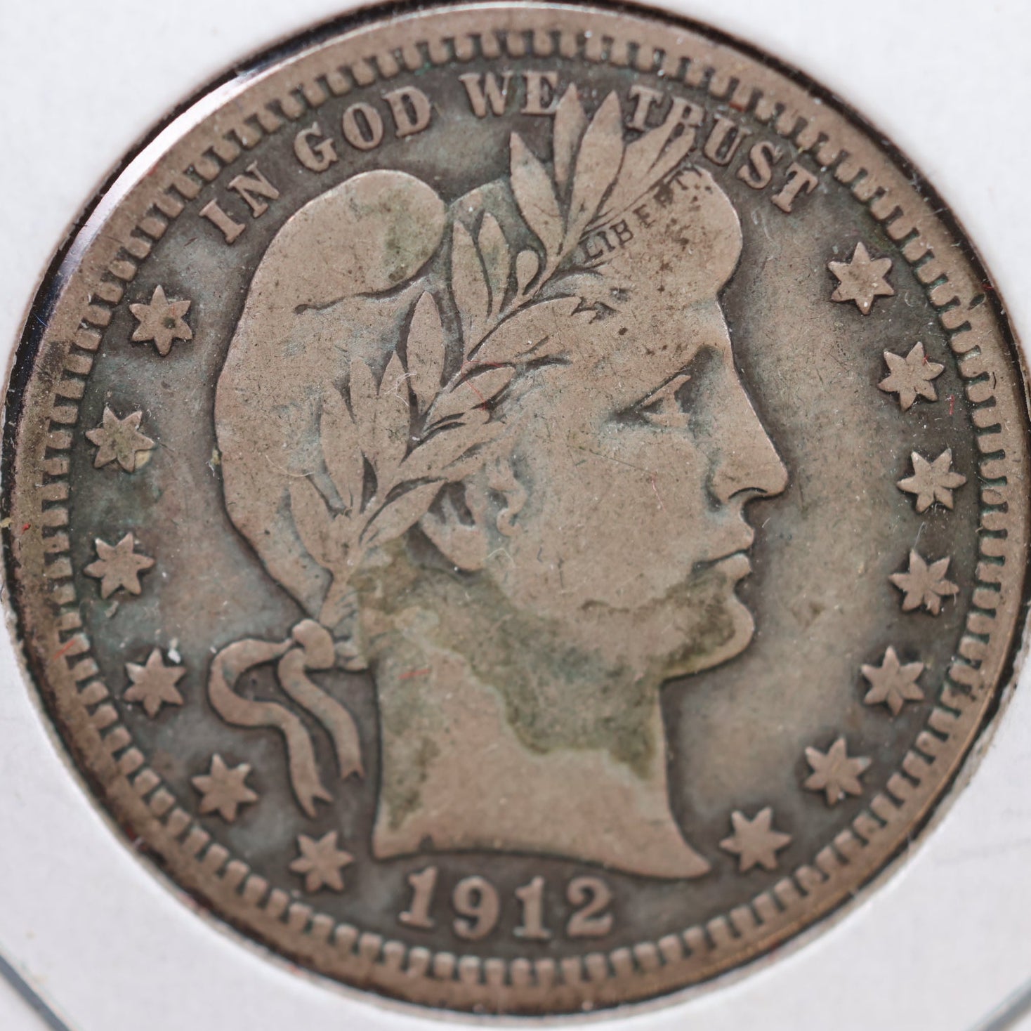1912 Barber Silver Quarter, Fine Circulated Collectible Coin, Store #QR929