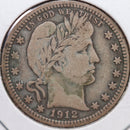 1912 Barber Quarter, Fine Circulated Coin, Store
