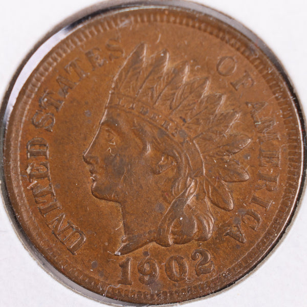 1902 Indian Head Cent, Abt Uncirculated Coin, Store #CT0356
