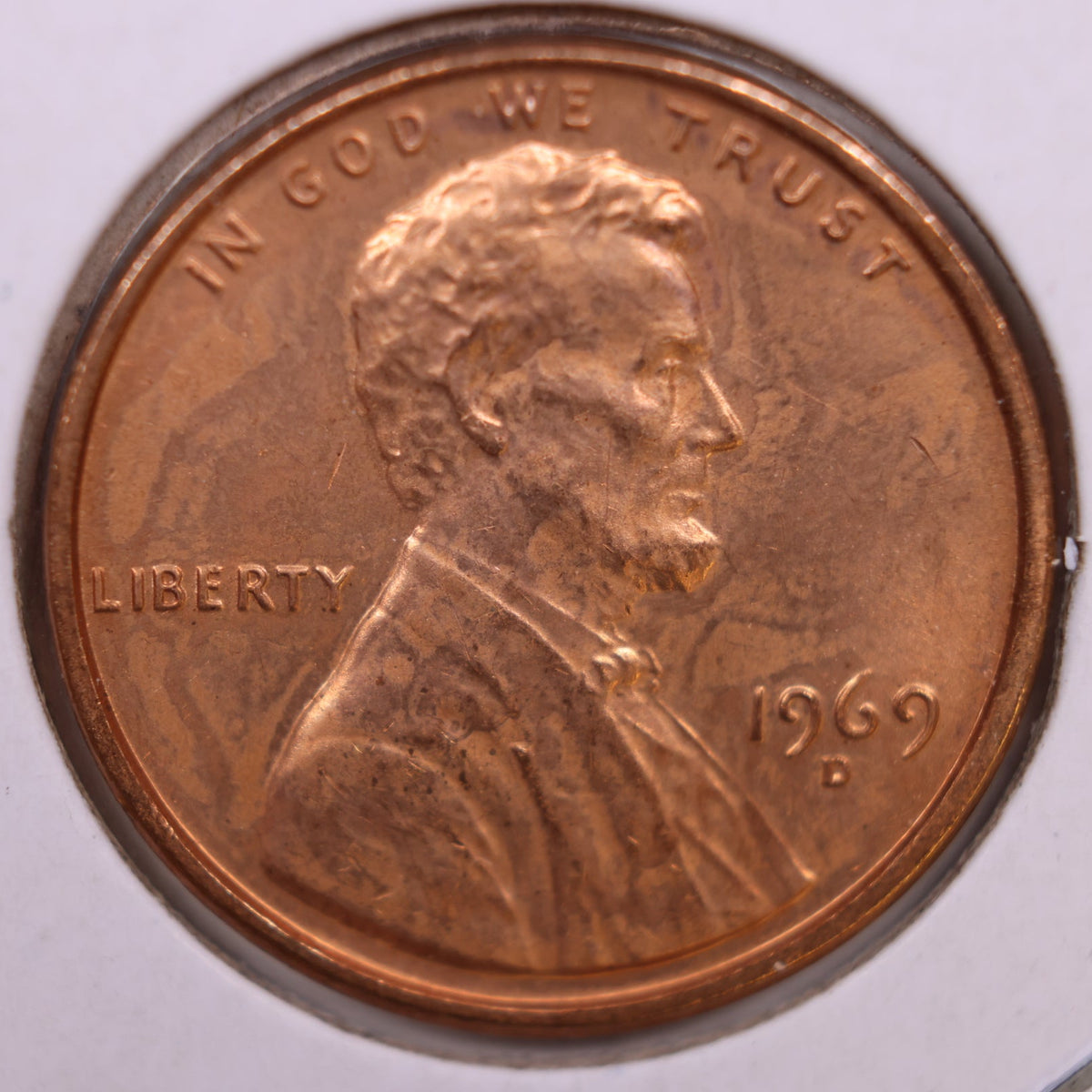 1969-D Lincoln Memorial Cent, Mint Uncirculated Coin, Store #CT1691