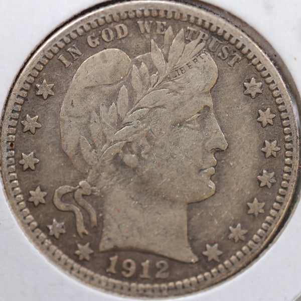 1912-S Barber Quarter, Very Fine Circulated Coin, Store #QR931