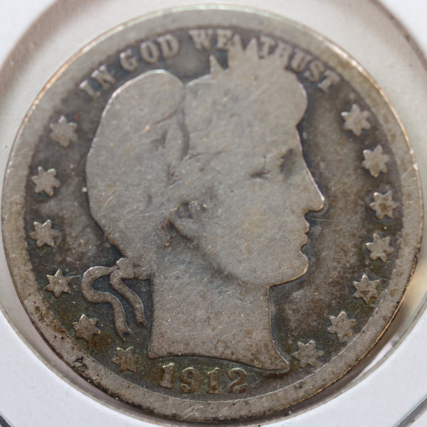 1912-S Barber Quarter, About Good Circulated Coin, Store #QR932
