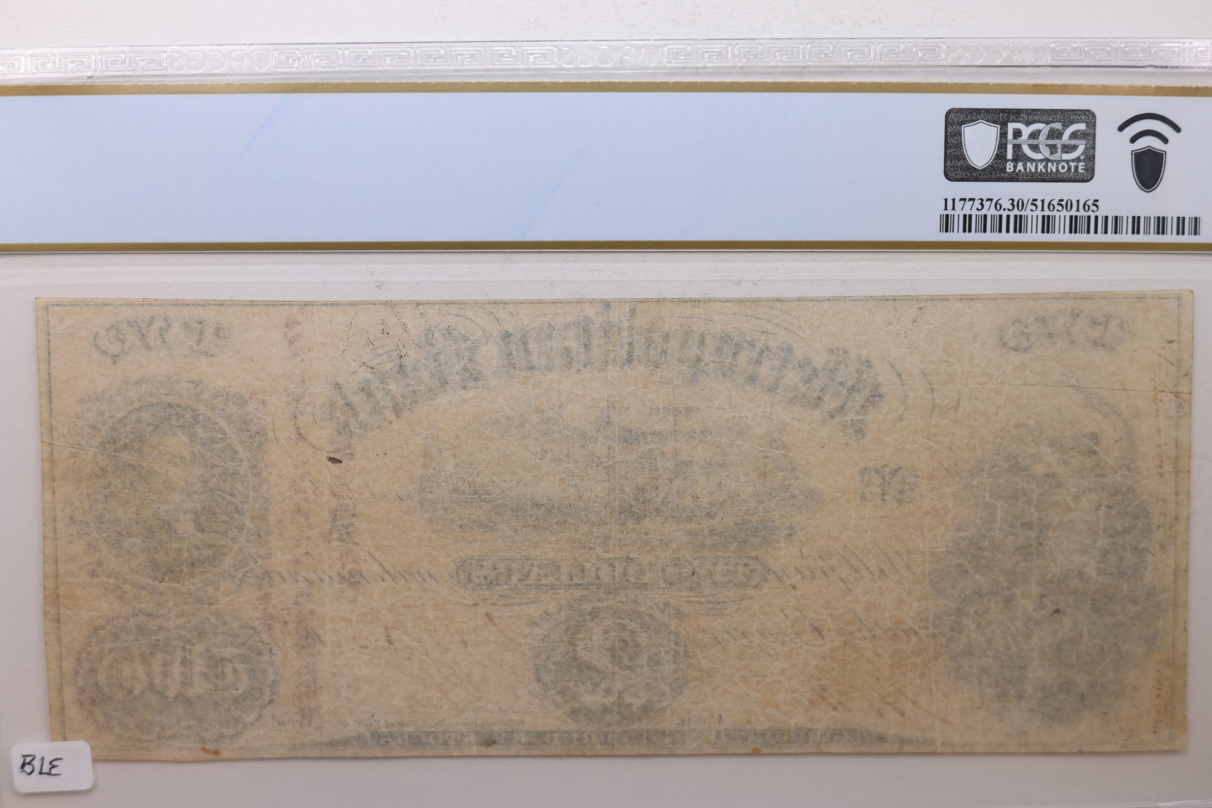 1854 $2, Metropolitan Bank, Wash D.C., Obsolete Note, PCGS VF-30, STORE #GDC029.