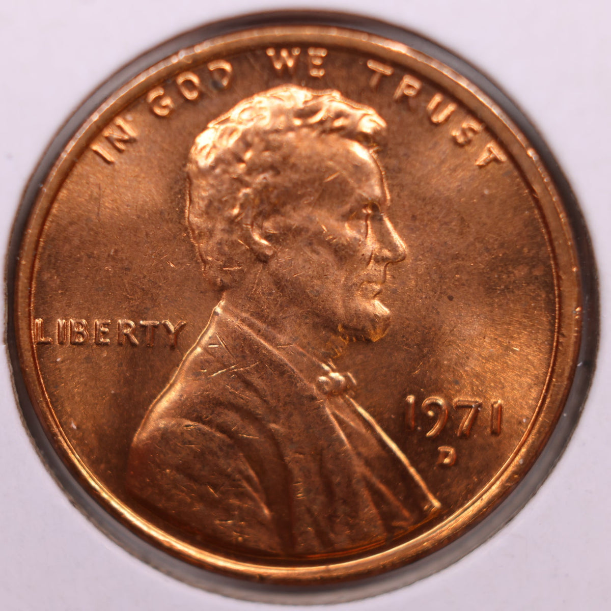 1971-D Lincoln Memorial Cent, Mint Uncirculated Coin, Store #CT1696