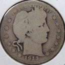 1913-D Barber Quarter, Good Circulated Coin, Store
