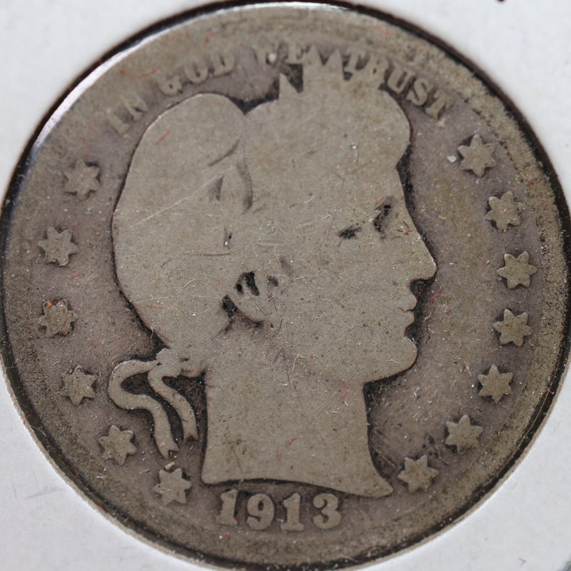 1913-D Barber Quarter, Good Circulated Coin, Store