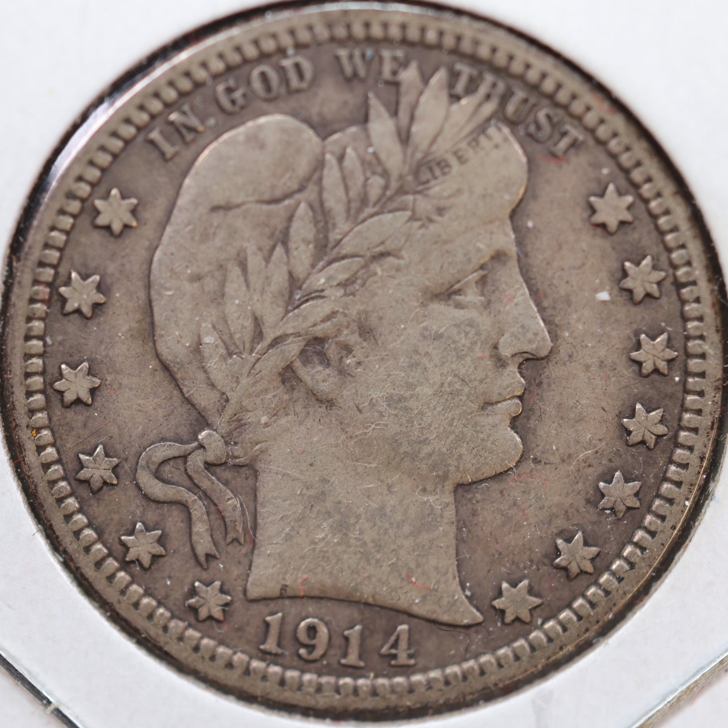 1914 Barber Silver Quarter, Fine Circulated Collectible Coin, Store #QR938
