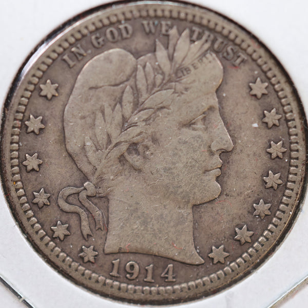 1914 Barber Quarter, Fine Circulated Coin, Store #QR938