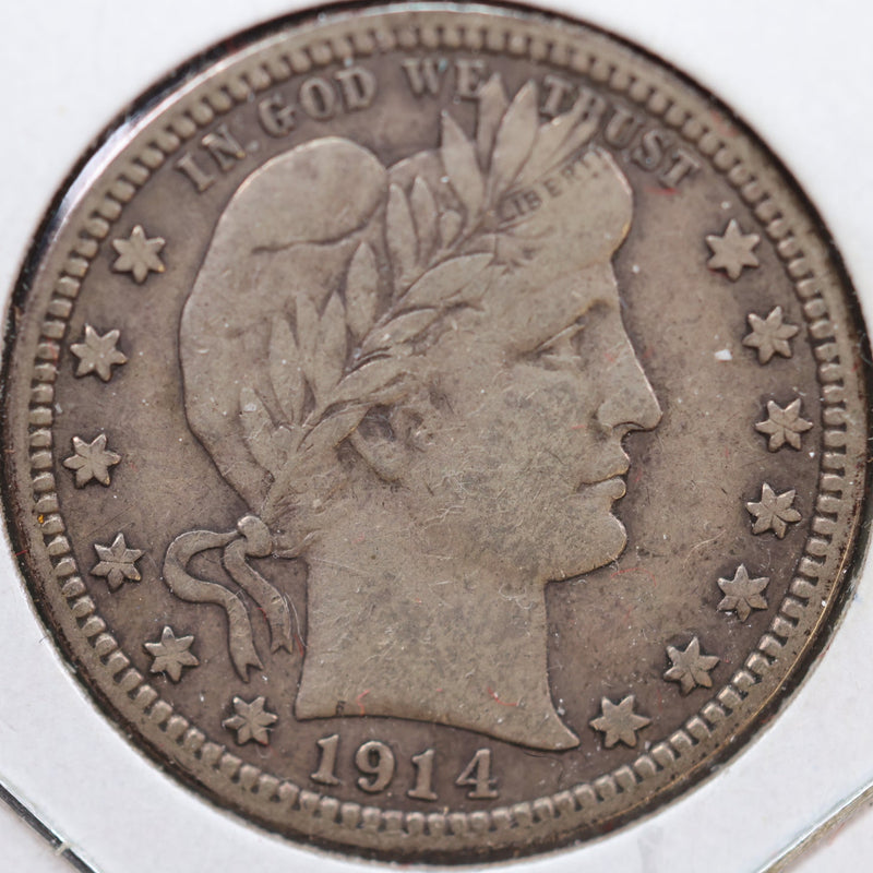 1914 Barber Quarter, Fine Circulated Coin, Store