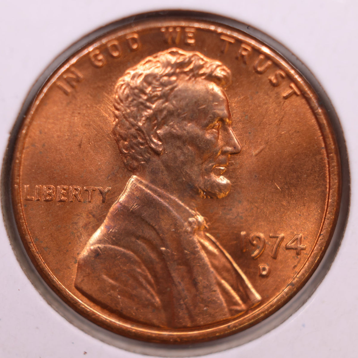 1974-D Lincoln Memorial Cent, Mint Uncirculated Coin, Store #CT1704