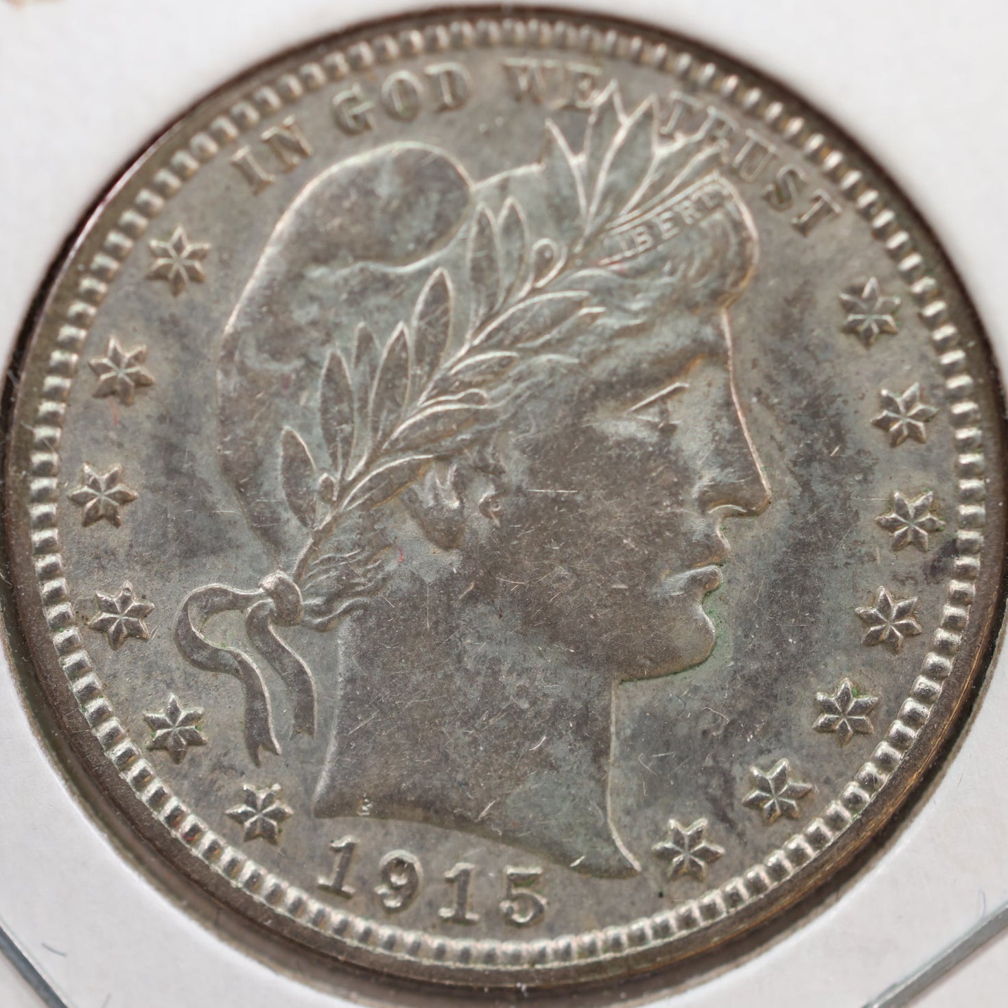 1915 Barber Silver Quarter, Extra Fine+ Circulated Coin, Store #QR944.