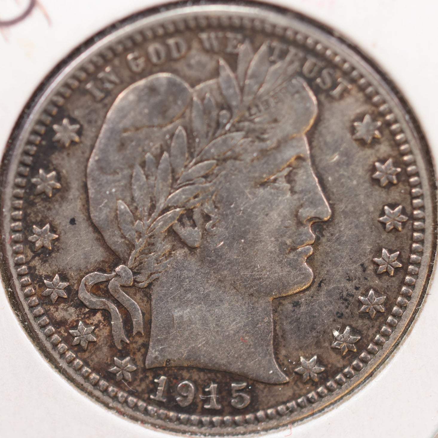1915-D Barber Silver Quarter, Extra Fine Circulated Coin, details, Store #QR945