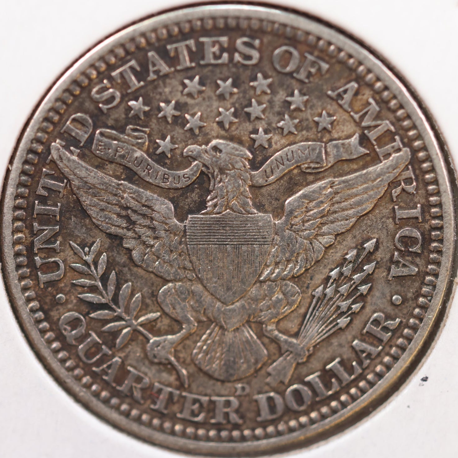 1915-D Barber Silver Quarter, Extra Fine Circulated Coin, details, Store #QR945