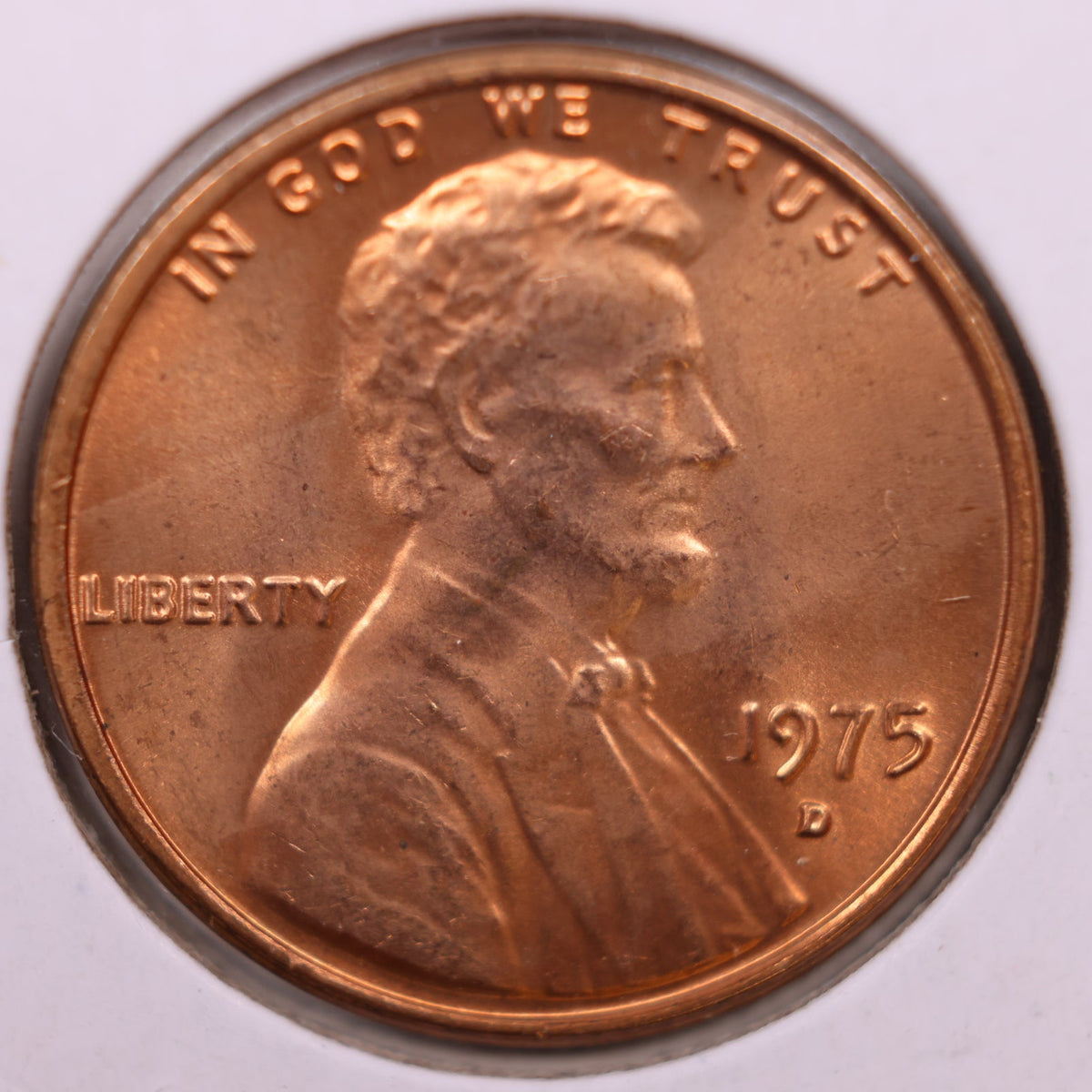 1975-D Lincoln Memorial Cent, Mint Uncirculated Coin, Store #CT1707