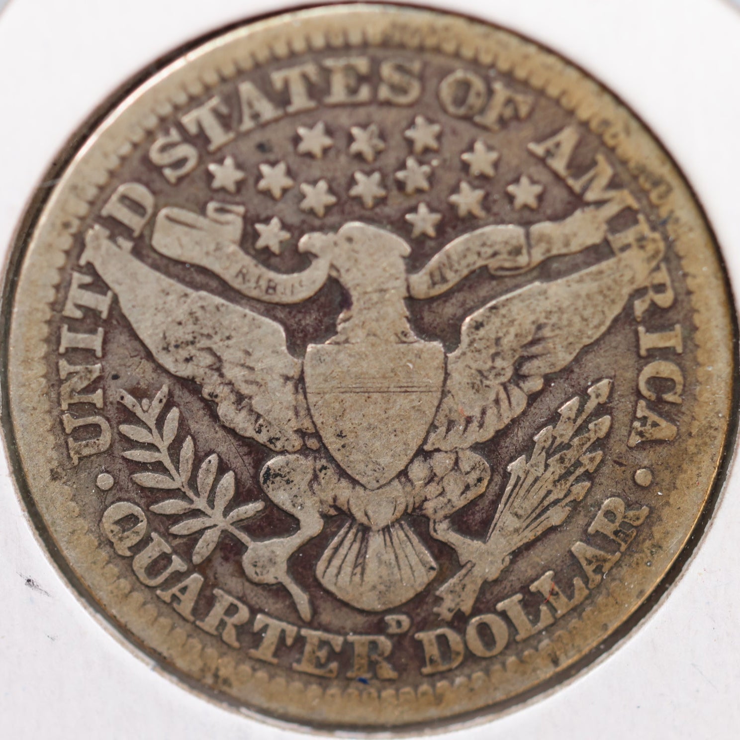 1915-D Barber Silver Quarter, Very Good Circulated Coin, Store #QR946
