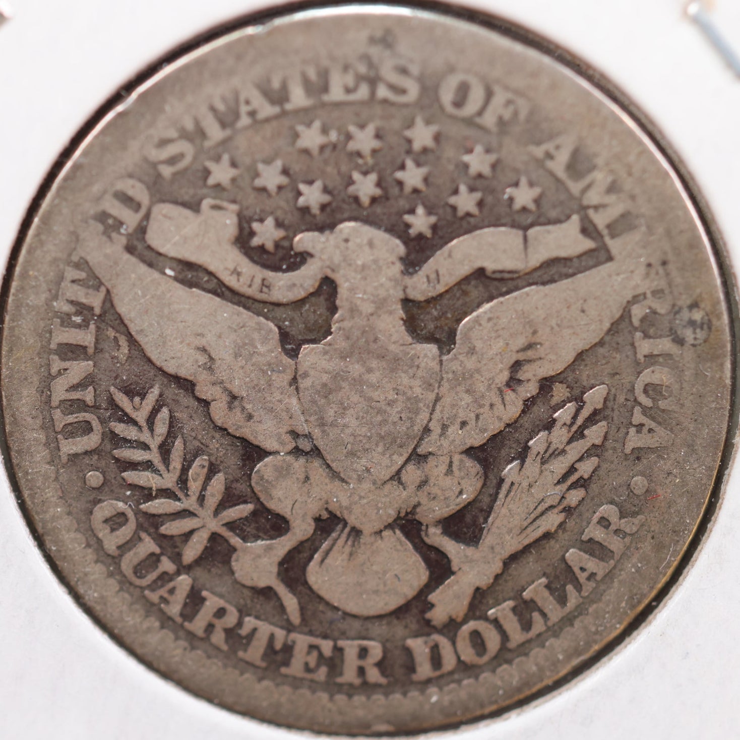 1916 Barber Silver Quarter, About Good Circulated Coin, Store #QR949