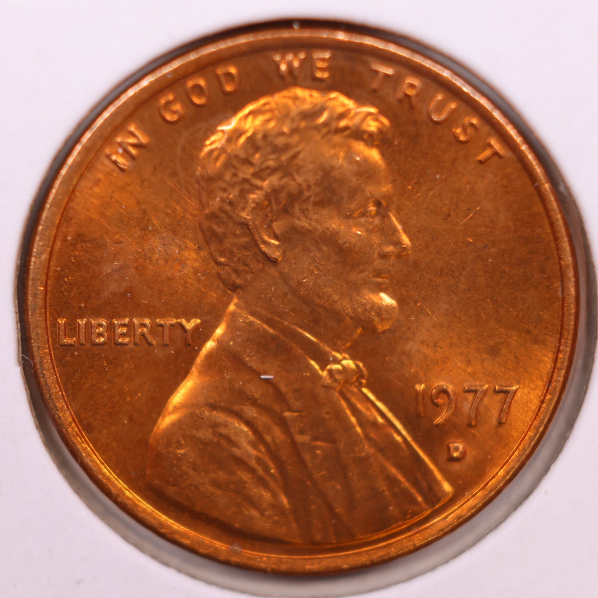 1977-D Lincoln Memorial Cent, Uncirculated Coin, Store #CT1713