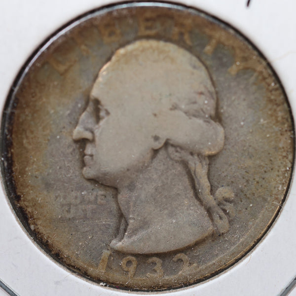 1932 Washington Quarter, Very Good Circulated Coin, Store #QR955