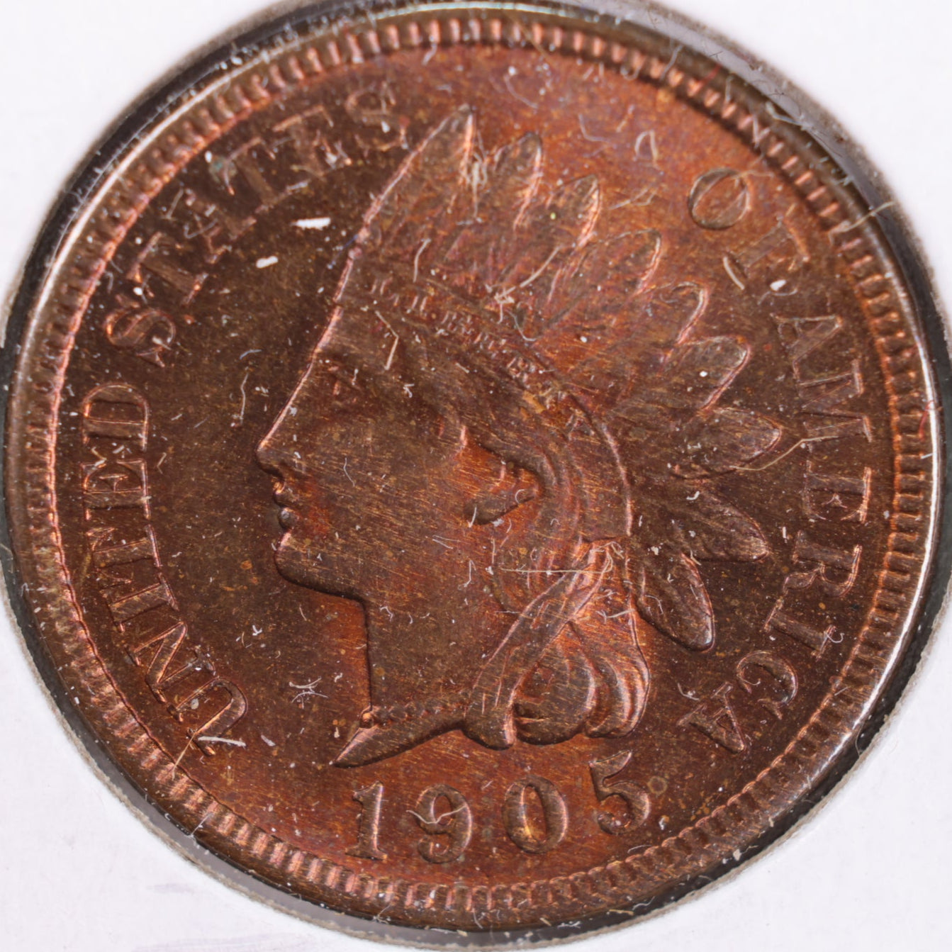 1905 Indian Head Cent, RB Mint State Uncirculated Coin, Store #CT0384