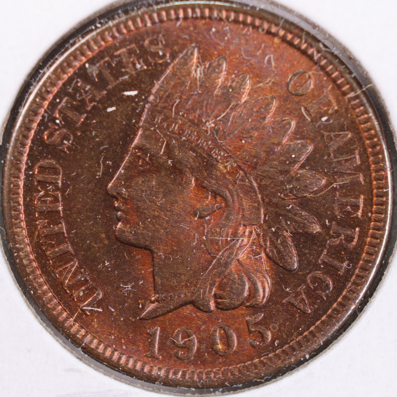 1905 Indian Head Cent, RB Mint State Uncirculated Coin, Store