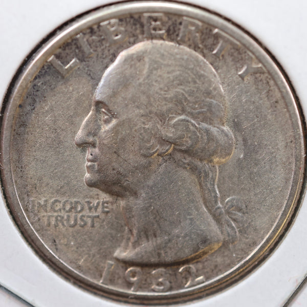 1932-D Washington Quarter, About Uncirculated+ Coin, details, Store #QR959