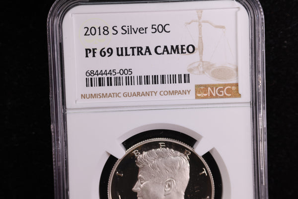 2018-S Kennedy Silver Proof Half Dollar, NGC Certified. Store #23082361