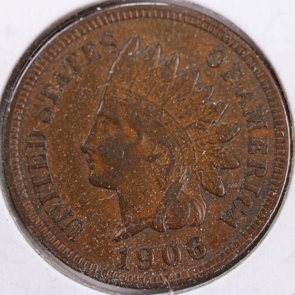 1906 Indian Head Cent, Extra Fine Circulated Coin, Store #CT0386