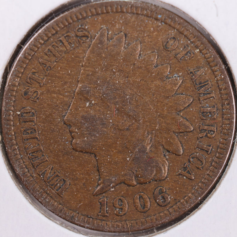 1906 Indian Head Cent, Very Fine Circulated Coin, Store