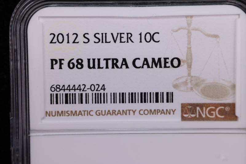 2012-S Roosevelt Proof Silver Dime, NGC Certified. Store