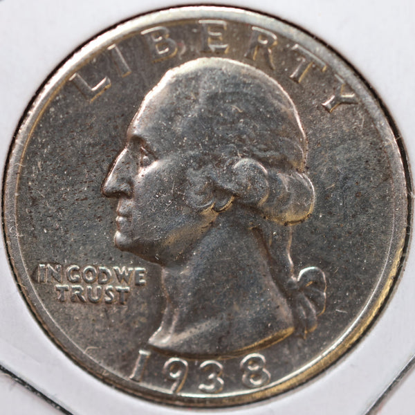 1938 Washington Quarter, Mint State Uncirculated Coin, Store #QR966